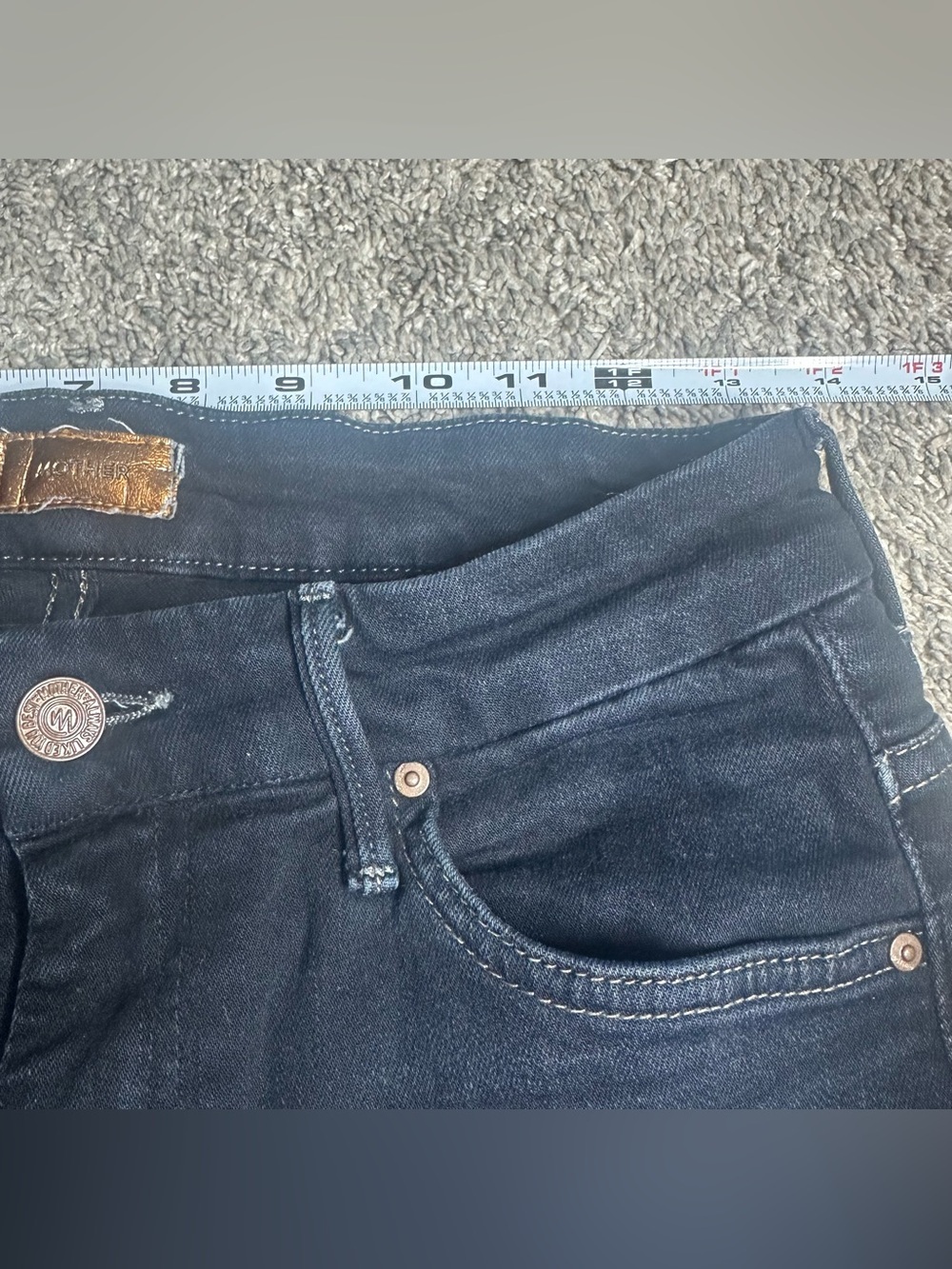 MOTHER Denim High Waisted Looker 28 6 Coffee, Tea or Me skinny dark designer - Picture 9 of 14